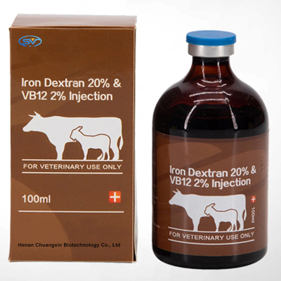 IJzer Dextran 20% Veterinair Geneesmiddel Injecteerbaar &amp; Vb12 2% 100 ml Voor dieren IJzertekort