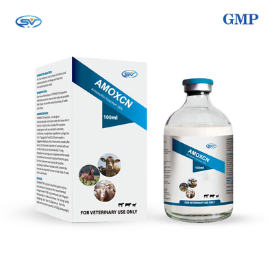De Veterinaire Antiparasitic Drugs van de amoxicilineinjectie 15% 100ml voor de Besmetting van het Vee Ademhalingskanaal