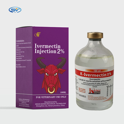 De veterinaire Injecteerbare Injectie van Drugsivermectin 1% voor Vee en Varkens Parasitische Ziekten 50ml 100ml