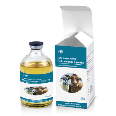 Veterinaire injecteerbare geneesmiddelen Fabrieks directe levering Doxycycline Hydrochloride HCL Injectie 10% veterinair gebruik